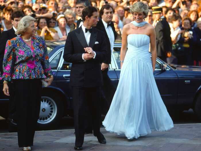 In 1987, Prince Diana graced the Cannes Film Festival in an elegant gown.