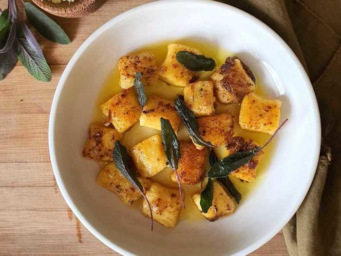 Emett has also loved making butternut squash and sage gnocchi, especially when he was at home during the first few months of lockdown.
