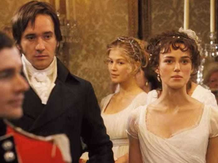 "Pride and Prejudice" (2005) is about a fierce young woman in 18th century England that has a mind of her own.