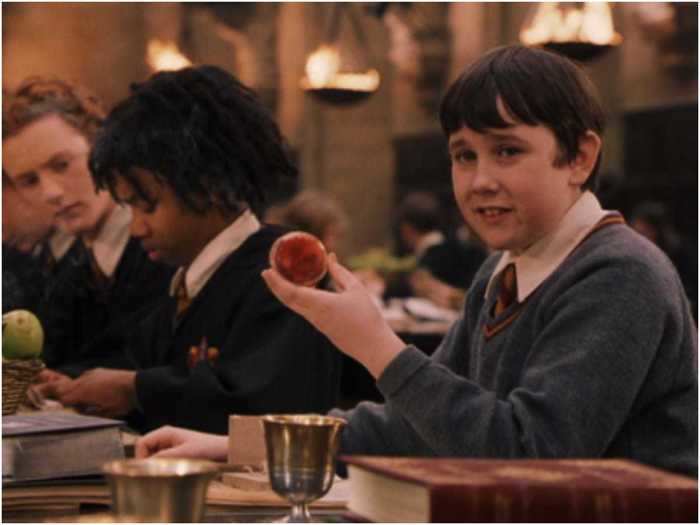 In the scene in which Neville gets a Remembrall, he can