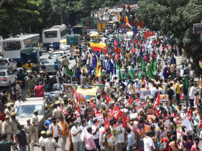 Protests were also held in Uttar Pradesh, Haryana, Telangana, Gujarat, Goa, Odisha and Tamil Nadu, where the Dravida Munnetra Kazhagam and its allies, including the Congress, hit the streets.