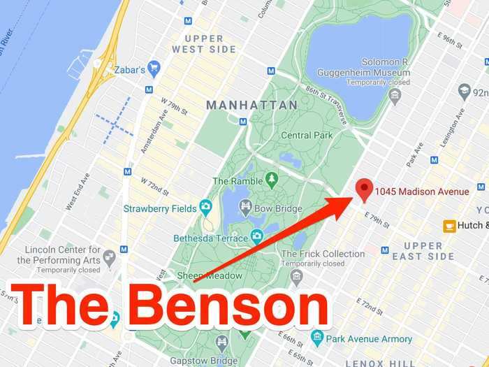 The Benson is located on Manhattan