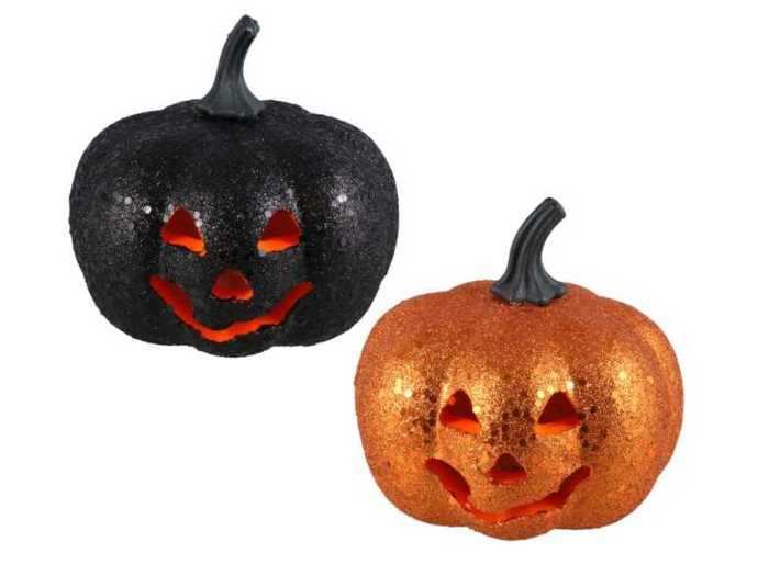 Dazzle guests with a set of glittering jack-o