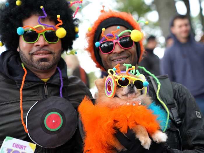 Dogs get into the Halloween spirit for an annual costume parade in New York.