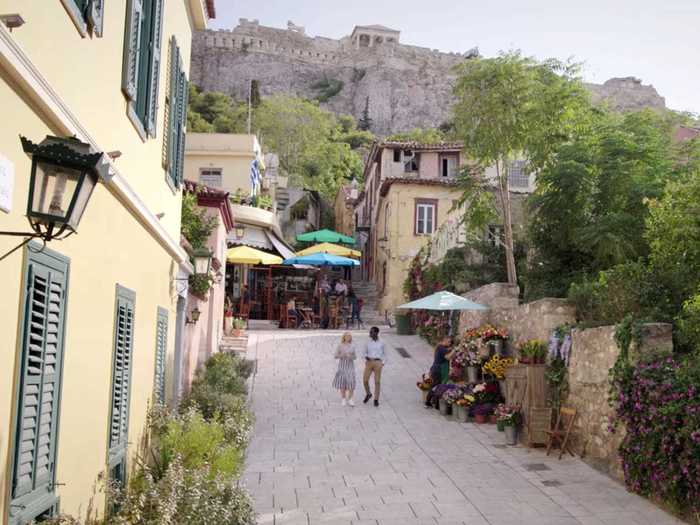 The street Eleanor and Chidi walked down in Greece was intentionally a visual reference back to the original Good Place neighborhood.