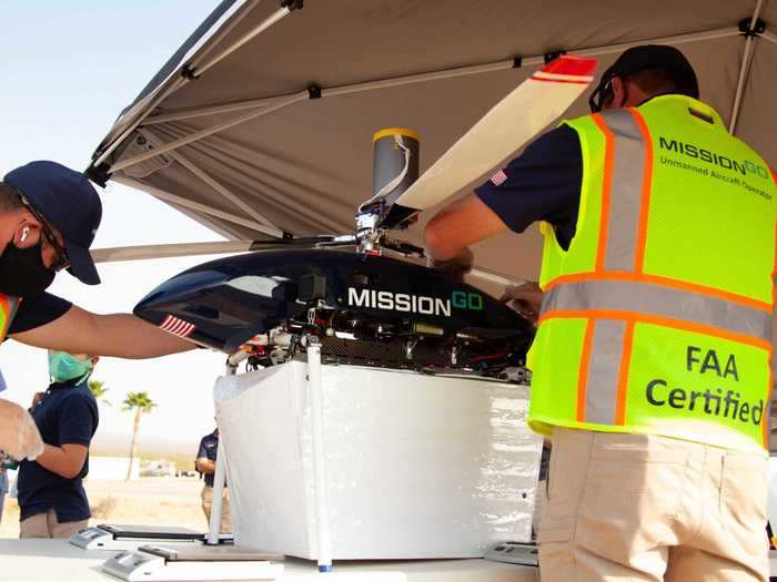 It carried a kidney from the airport to a small town in the desert, traveling 10.3 miles in about 25 minutes.