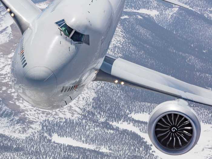 GE Aviation uses the Queen of the Skies as a testbed aircraft for new engines to put them through their paces in the air.