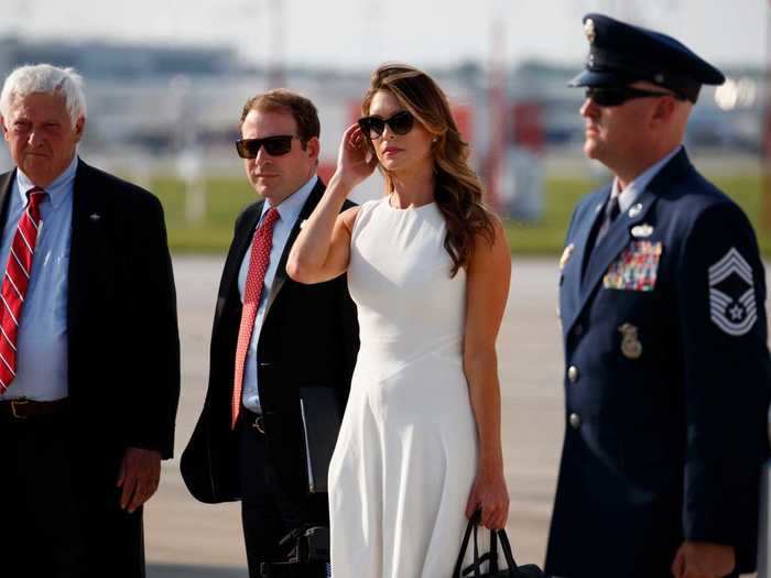 Hicks made a rare public appearance when she boarded Air Force One in August 2018 to travel to an Ohio rally. Reportedly on Trump