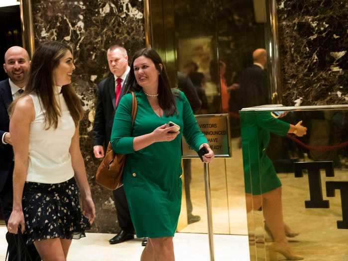 The White House said it would announce the permanent choice for the position "at the appropriate time." In September 2017, press secretary Sarah Huckabee Sanders said it would be Hicks.