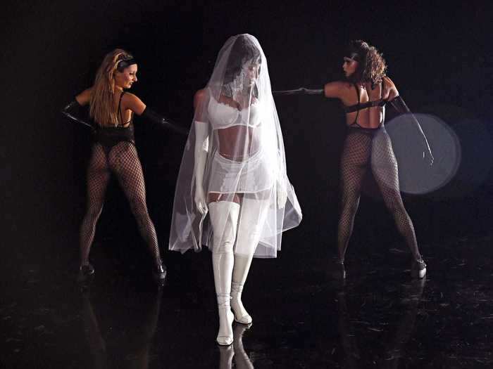 Normani channeled her inner bride in an all-white lingerie ensemble that came with a long veil.