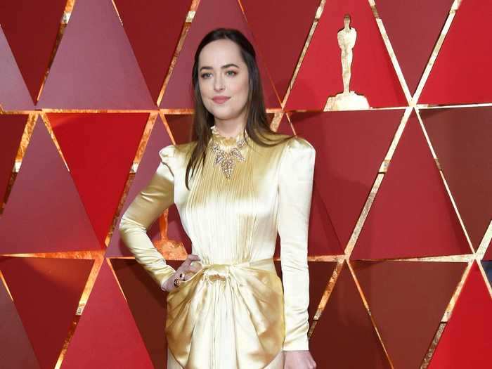 The actress attended the 89th Annual Academy Awards in February 2017 wearing a gold Gucci gown that got mixed reviews.