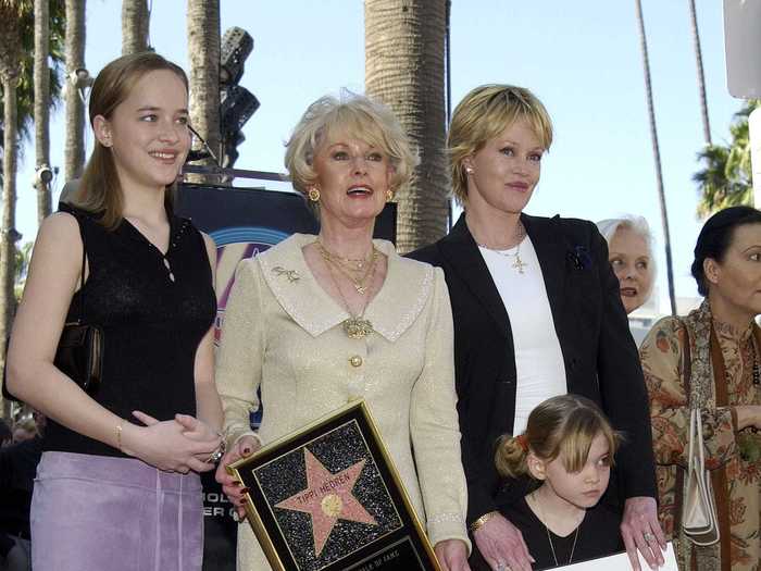 Johnson joined her family for her grandmother Tippi Hedren