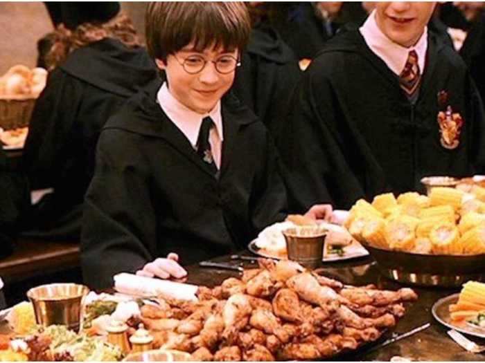 They used the food in the great hall feasts for three days of shooting, which means it smelled awful.