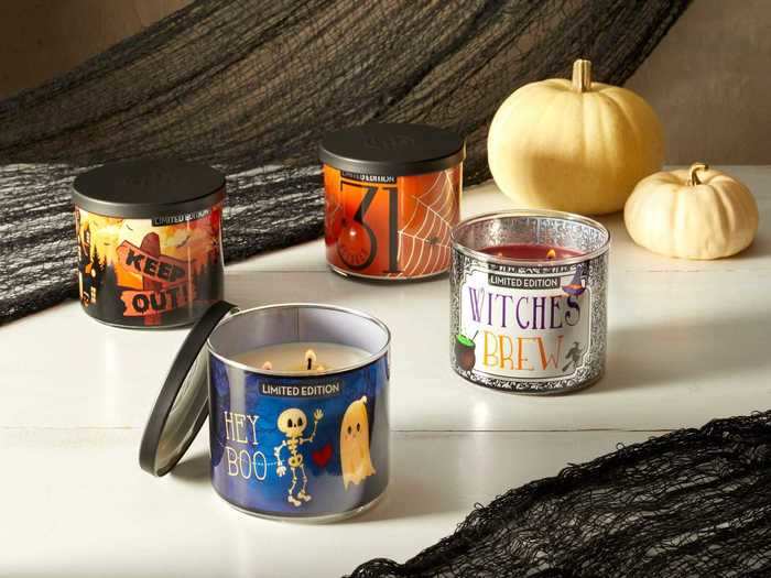 Bring the fall scents indoors with these Huntington Home three-wick candles.