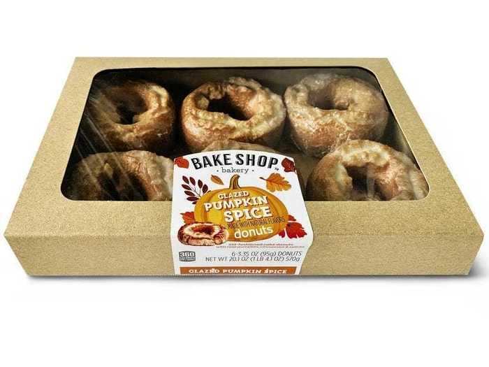 Bring the pumpkin patch to your kitchen with Bake Shop pumpkin-spice doughnuts.