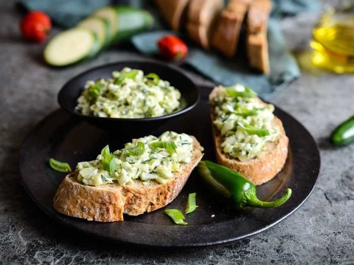 Gopinathan also makes large batches of veggie spreads, which he sticks in the freezer to save for later.