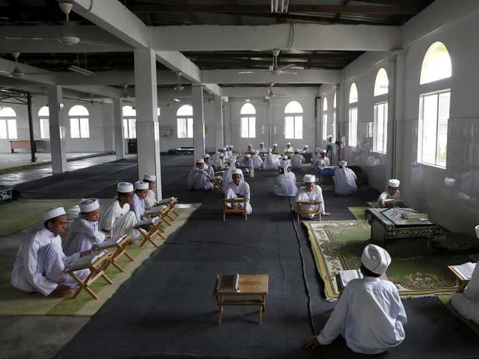 Tahfiz or Koranic students recite the Koran in Madrasah Nurul Iman boarding school outside Kuala Lumpur, Malaysia