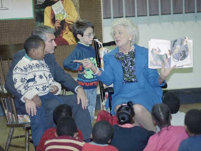 First Lady Barbara Bush used Halloween as an opportunity to teach literacy by reading Halloween stories.