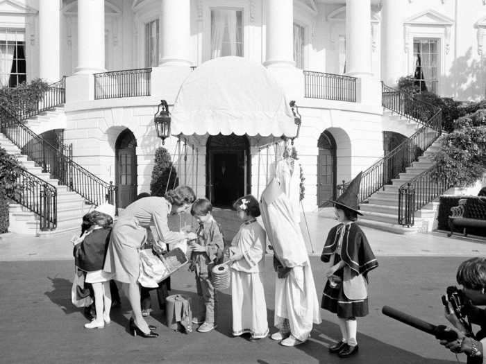 Children in costume went trick-or-treating at the White House, a tradition that is still around today.