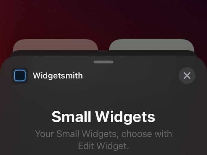 Choose the widget size you want to place on your home screen and hit the "Add Widget" button.