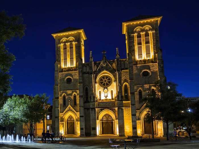 Hooded monks and faces in the walls are among the spirits reportedly spotted at the San Fernando Cathedral in San Antonio, Texas.