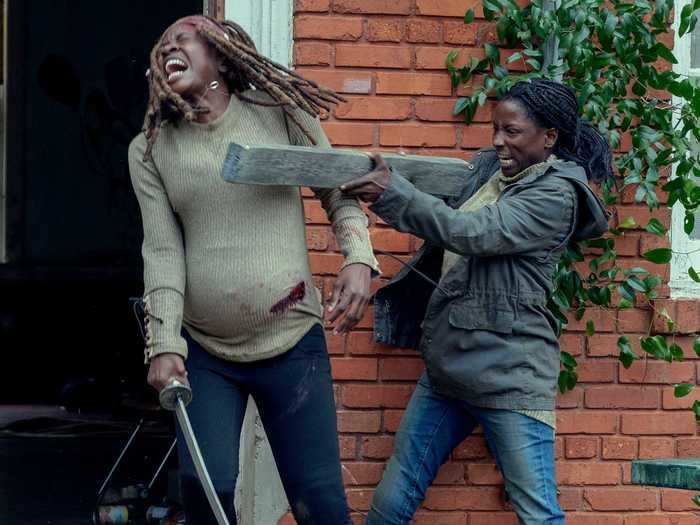 Michonne stabbed her friend Jocelyn through the chest when she unleashed a group of feral children on her.