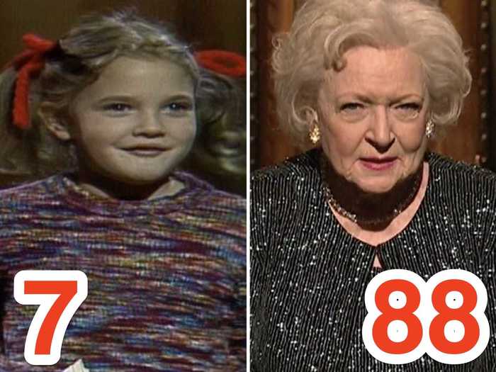 Drew Barrymore is the youngest person to ever host "SNL," and Betty White is the oldest.