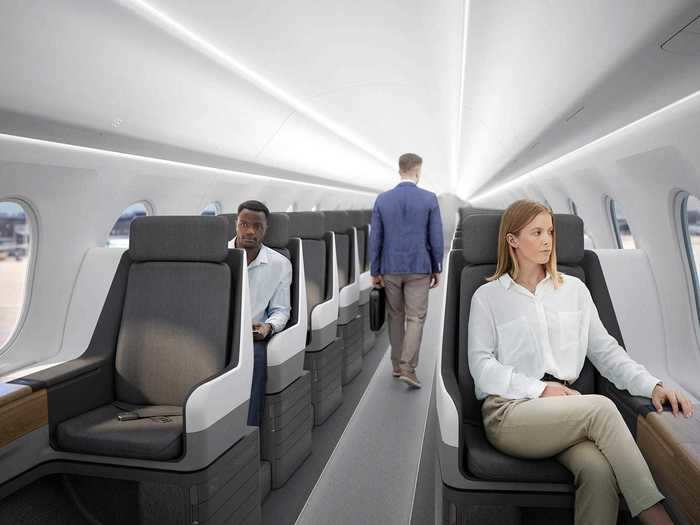 The Overture will feature a 55-seat passenger cabin arranged in a 1-1 configuration.