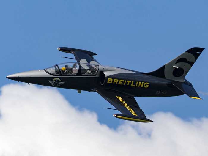 Admittedly, its color scheme does bear resemblance to the iconic Breitling Jet Team aircraft.