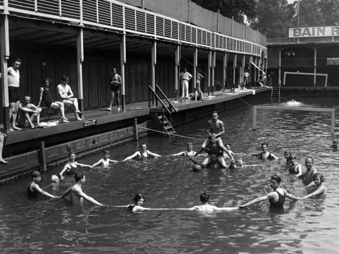 Public pools were also a popular way to let out some steam a century ago.