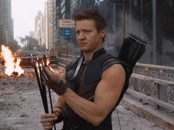 He transformed his look for his role as Clint Barton, aka Hawkeye, in "The Avengers."