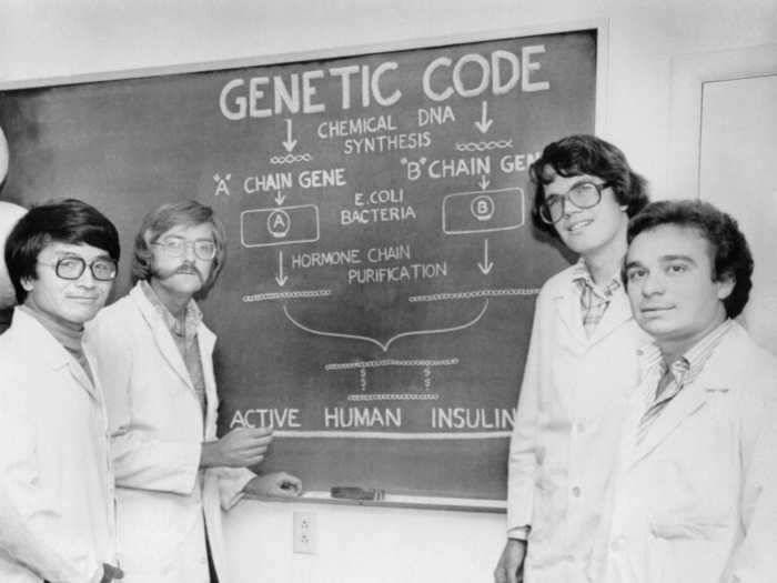 In 1979, scientists at the City of Hope National Medical Center developed a way to create a novel gene that could be coded for human insulin.