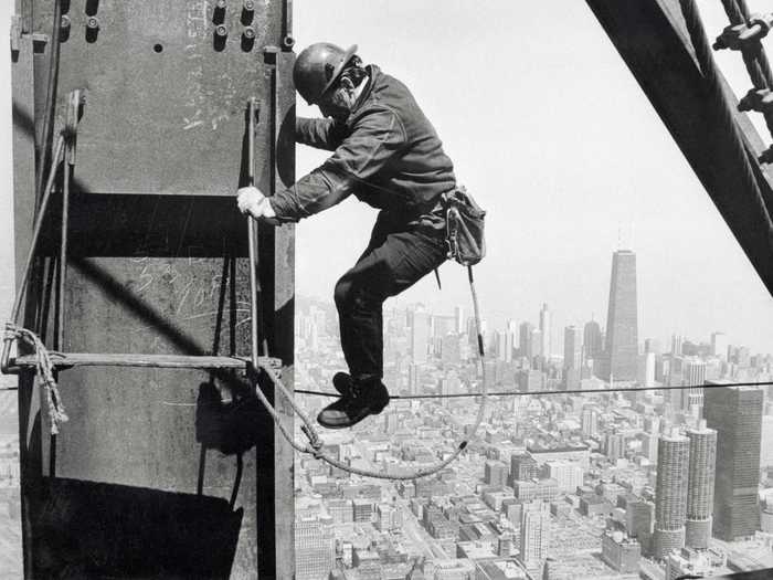 The Sears Tower in Chicago became the then-tallest building in the world upon its completion in 1973.