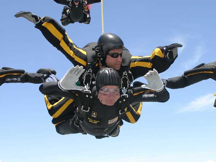 Former President George H.W. Bush celebrated his 80th birthday by skydiving with the Army Golden Knights.