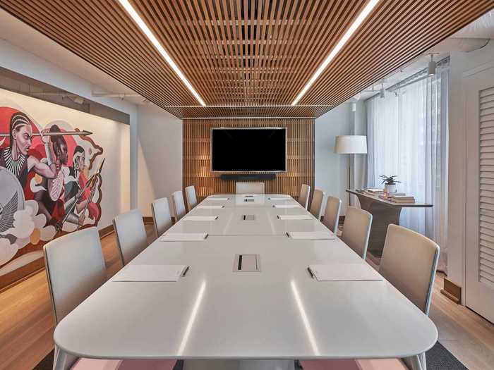 Brightly lit meeting spaces are named after people like Ava Belmont, an important figure in the American women