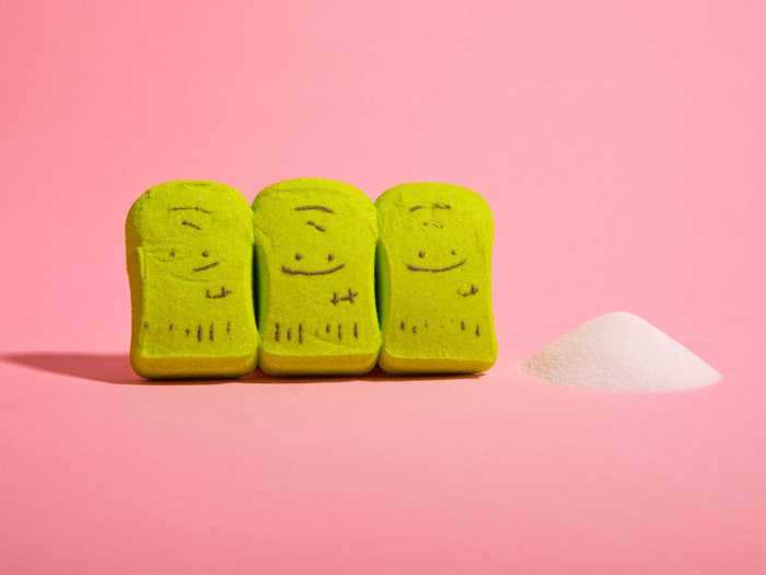 Three Marshmallow Monster Peeps contain 4.66 teaspoons of sugar.