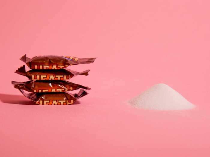 There are also 3.5 teaspoons of sugar in four miniature Heath Bars.