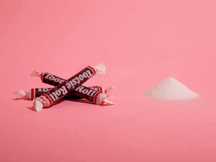 Three Tootsie Roll "Juniors" have 3 teaspoons of sugar.