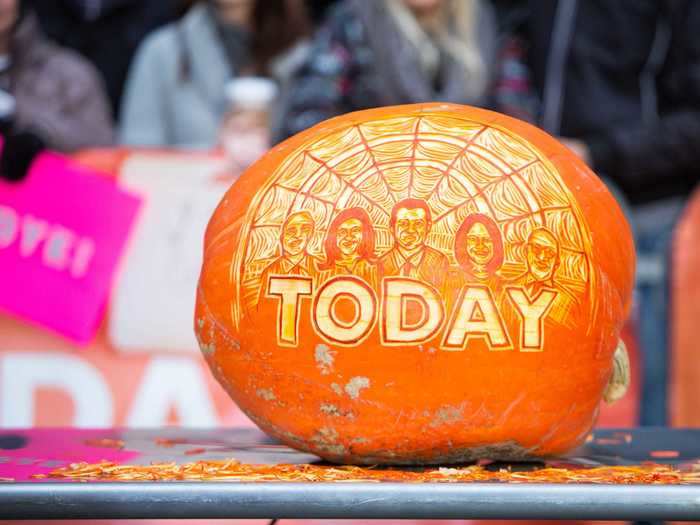 The hosts of the "Today" show made an appearance on this pumpkin.