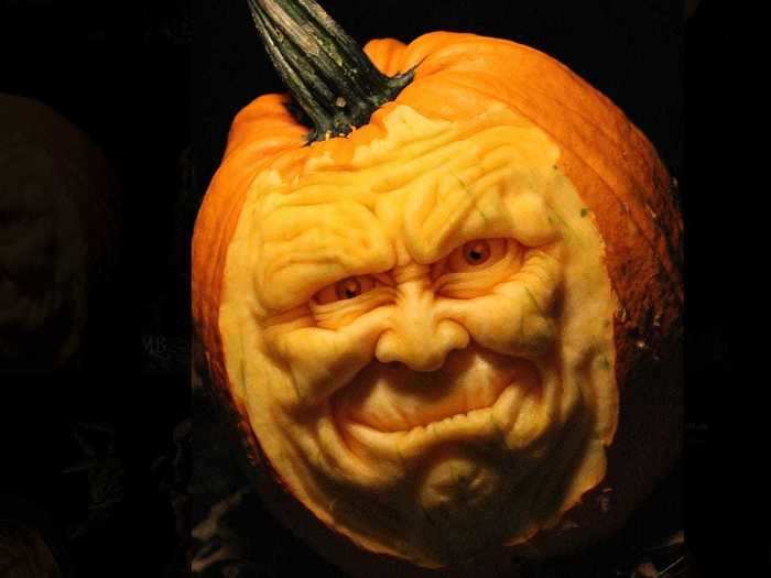 It feels as if this pumpkin is looking right at you.