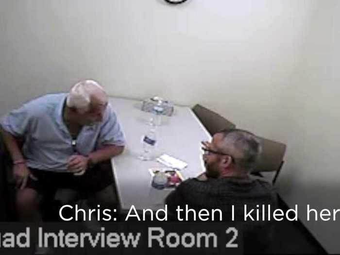 August 15, 2018, in the evening: After police discover Chris Watts has a mistress and he fails a lie detector test, he admits to strangling his wife and burying her in a shallow grave at an oil site.