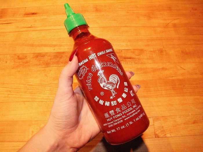 Sriracha is a popular condiment that appears often during competitions.