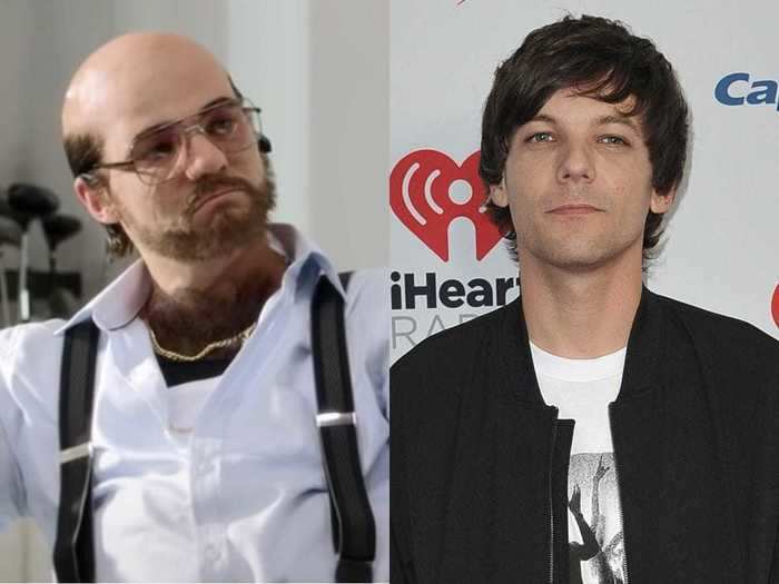 In the "Best Song Ever" video, One Direction band members all underwent a transformation — and Louis Tomlinson played a balding businessman.