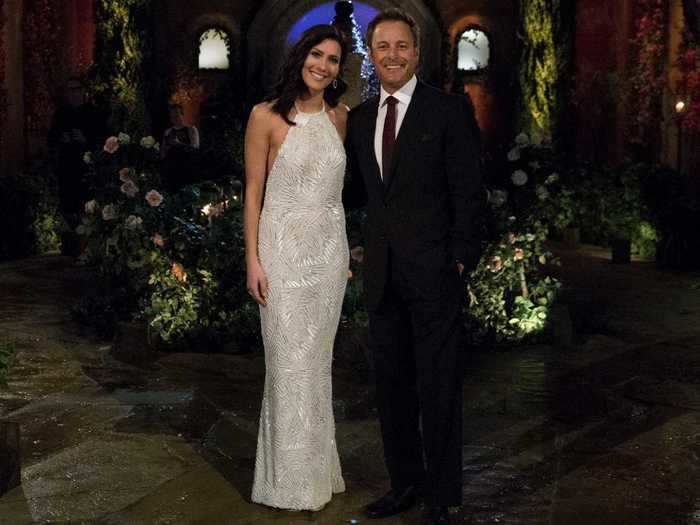 Becca Kufrin also chose a white, sparkly gown.