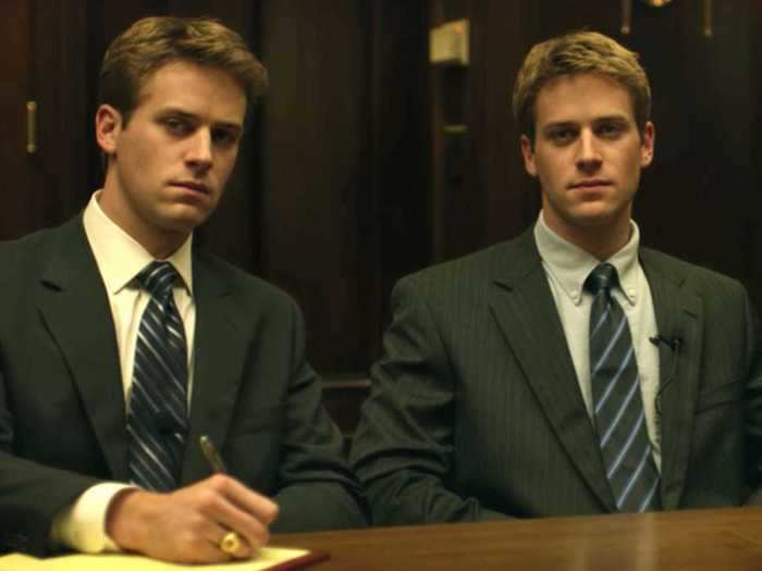 Armie Hammer was the face of twins Tyler and Cameron Winklevoss, but the roles were played by him and actor Josh Pence.