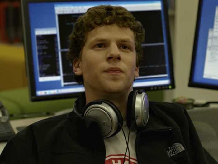 Jesse Eisenberg starred as Mark Zuckerberg, the cofounder of Facebook.