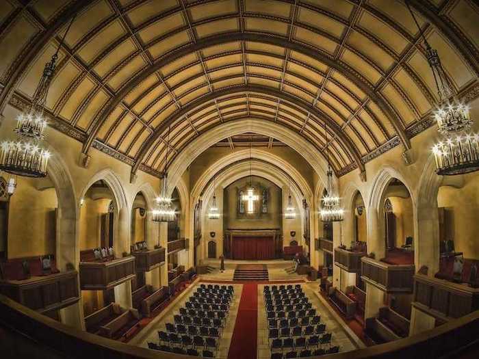 The Detroit Masonic Temple in Michigan is filled with winding staircases, hidden compartments, and cavernous arches perfect for ghostly residents.