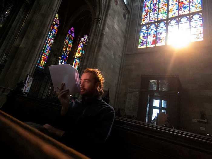 The coronavirus has changed the way traditional classrooms look. At the University of Vienna, some students learn inside a 19th-century church.