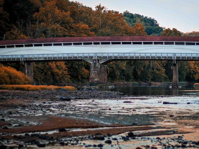 The Philippi Covered Bridge in Philippi, West Virginia, is the only covered bridge in use by the US Highway System.