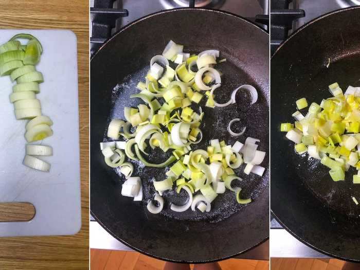 Before I built my sandwich, I had to caramelize my leeks.